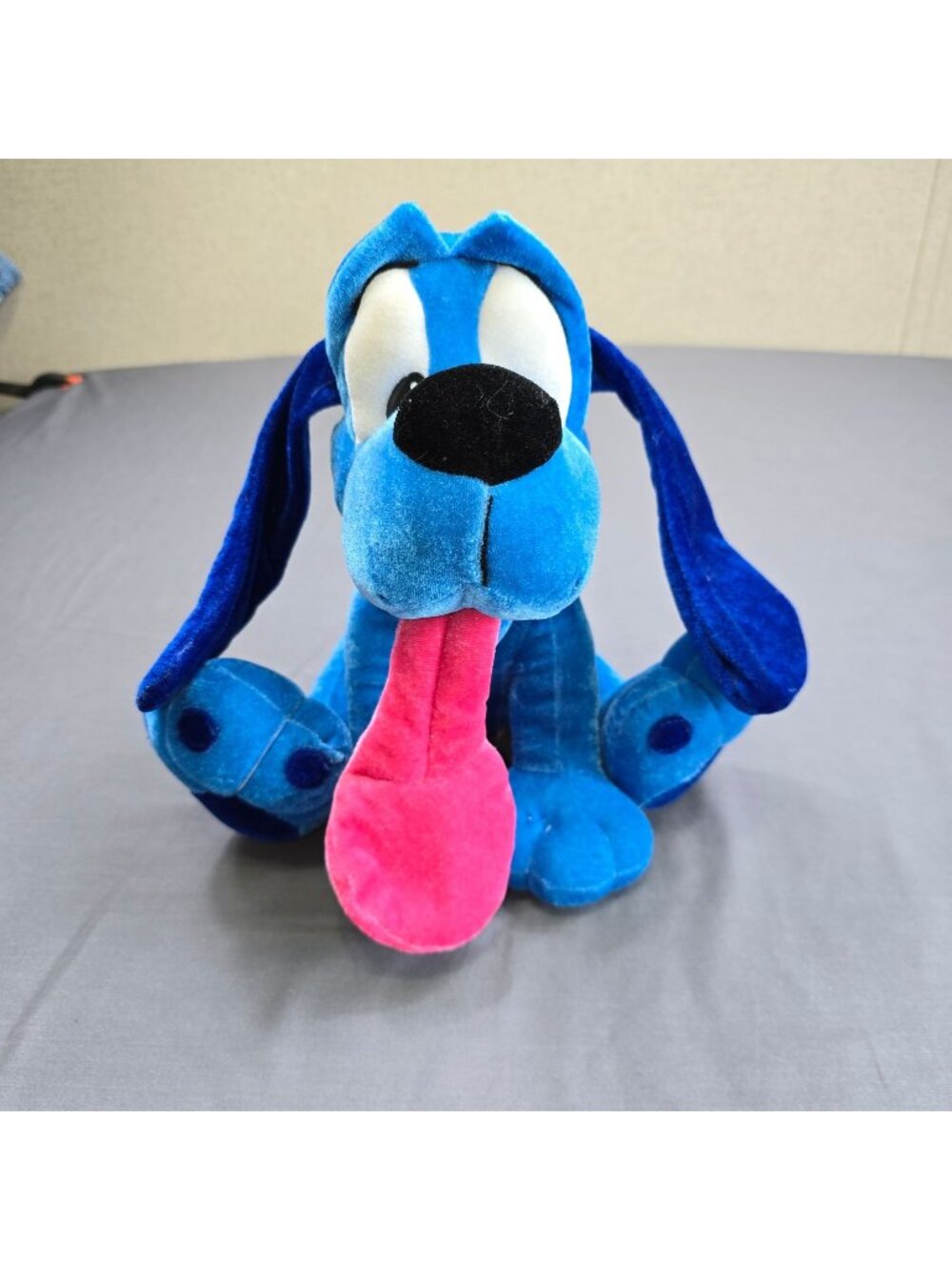 Royal Blue Velvet Pluto Plush Dog Toy Disney